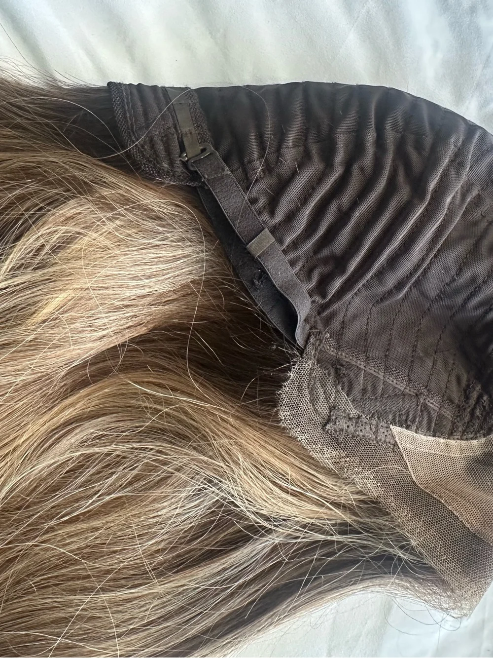 Long Wavy Blonde-Brown Blend Human Hair Wig – Natural Ash Blonde Highlights